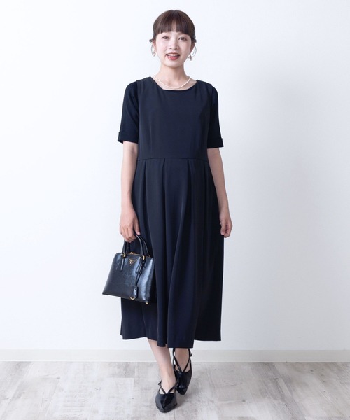 SweetMommy（スウィートマミー）の「ノースリーブ タック ワンピース オフィス [マタニティ 産前産後]（マタニティウェア/グッズ・レディース・ネイビー/グレー/ブラック/ブルー系その他/ブラック系その他・M/L）」の15枚目の写真