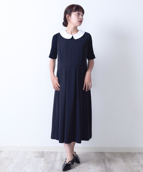 SweetMommy（スウィートマミー）の「ノースリーブ タック ワンピース オフィス [マタニティ 産前産後]（マタニティウェア/グッズ・レディース・ネイビー/グレー/ブラック/ブルー系その他/ブラック系その他・M/L）」の19枚目の写真