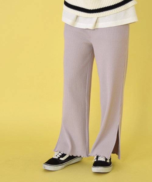 w closet（ダブルクローゼット）の「スリット入りテレコメローパンツ（その他パンツ・レディース・スミクロ/スモークグレー/ライトピンク/トップグレー/オートミール/オフホワイト・FREE）」の6枚目の写真