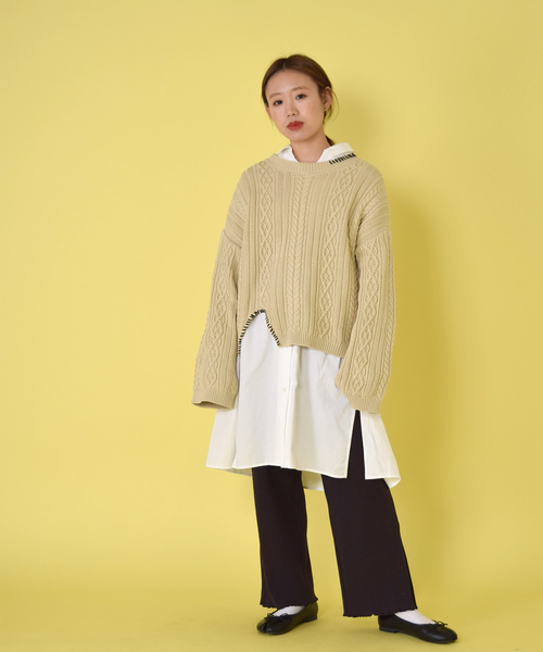 w closet（ダブルクローゼット）の「スリット入りテレコメローパンツ（その他パンツ・レディース・スミクロ/スモークグレー/ライトピンク/トップグレー/オートミール/オフホワイト・FREE）」の20枚目の写真