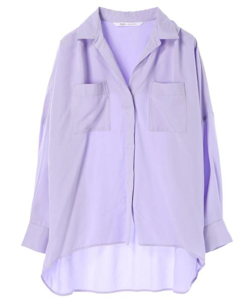 Editt by YECCA VECCA（エディットバイイェッカヴェッカ）の「P.テンセルスキッパ-シャツ（シャツ/ブラウス・レディース・カーキ/ラベンダー/ライトベージュ・FREE）」の16枚目の写真