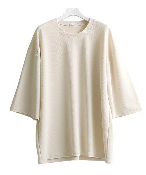 7分袖カットソービッグシルエットTシャツ