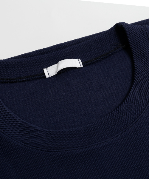 minsobi（ミンソビ）の「7分袖カットソー ビッグシルエットTシャツ（Tシャツ/カットソー・メンズ・ホワイト/チャコールグレー/スカイブルー/ブラック/ネイビー/クリーム・ONE SIZE）」の16枚目の写真