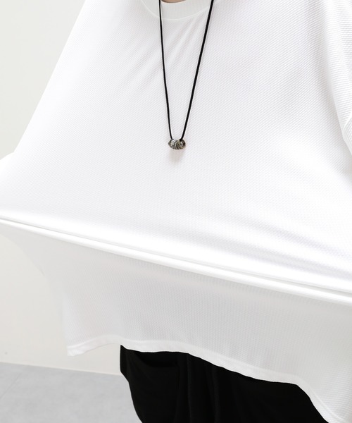 minsobi（ミンソビ）の「7分袖カットソー ビッグシルエットTシャツ（Tシャツ/カットソー・メンズ・ホワイト/チャコールグレー/スカイブルー/ブラック/ネイビー/クリーム・ONE SIZE）」の20枚目の写真