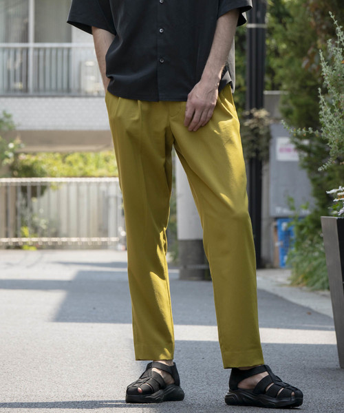 MAISON SPECIAL（メゾンスペシャル）の「ストレッチツイルワイドテーパードスラックス 【MAISON SPECIAL/メゾンスペシャル】（スラックス・メンズ・ライトパープル/イエロー/カーキ/ブラウン・44/46/48）」の4枚目の写真