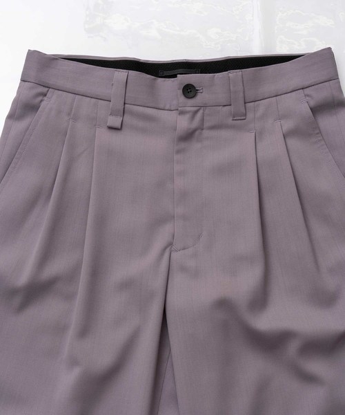 MAISON SPECIAL（メゾンスペシャル）の「ストレッチツイルワイドテーパードスラックス 【MAISON SPECIAL/メゾンスペシャル】（スラックス・メンズ・ライトパープル/イエロー/カーキ/ブラウン・44/46/48）」の5枚目の写真