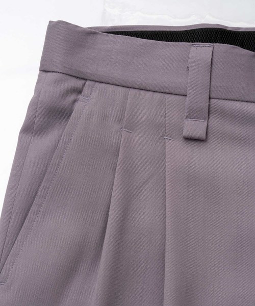 MAISON SPECIAL（メゾンスペシャル）の「ストレッチツイルワイドテーパードスラックス 【MAISON SPECIAL/メゾンスペシャル】（スラックス・メンズ・ライトパープル/イエロー/カーキ/ブラウン・44/46/48）」の6枚目の写真