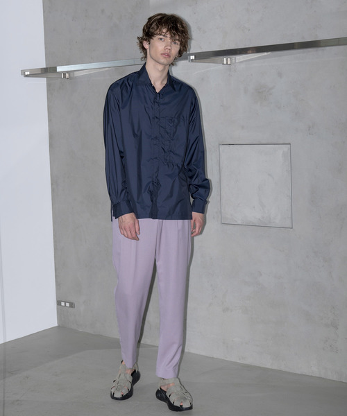 MAISON SPECIAL（メゾンスペシャル）の「ストレッチツイルワイドテーパードスラックス 【MAISON SPECIAL/メゾンスペシャル】（スラックス・メンズ・ライトパープル/イエロー/カーキ/ブラウン・44/46/48）」の16枚目の写真