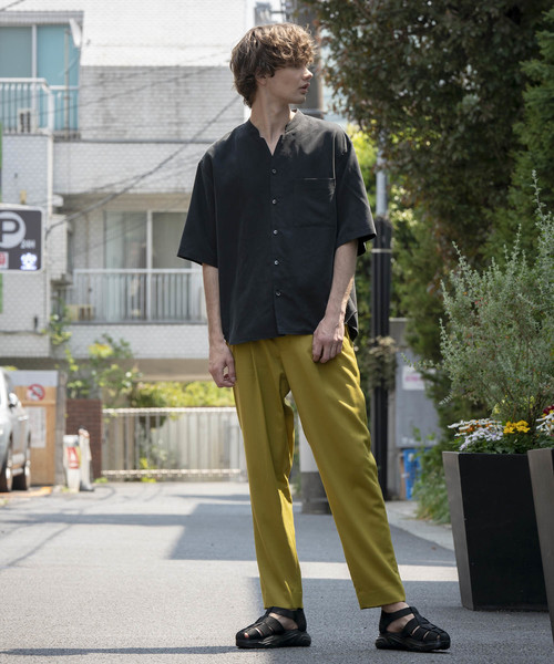 MAISON SPECIAL（メゾンスペシャル）の「ストレッチツイルワイドテーパードスラックス 【MAISON SPECIAL/メゾンスペシャル】（スラックス・メンズ・ライトパープル/イエロー/カーキ/ブラウン・44/46/48）」の14枚目の写真