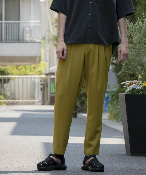 MAISON SPECIAL（メゾンスペシャル）の「ストレッチツイルワイドテーパードスラックス 【MAISON SPECIAL/メゾンスペシャル】（スラックス・メンズ・ライトパープル/イエロー/カーキ/ブラウン・44/46/48）」の13枚目の写真