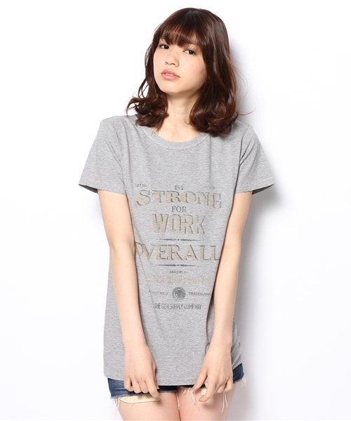 goa（ゴア）の「STRONG　FOR　WORK　ﾌﾟﾘﾝﾄTシャツ（Tシャツ/カットソー・レディース・ホワイト/グレー/ベージュ/カーキ・FREE）」の3枚目の写真
