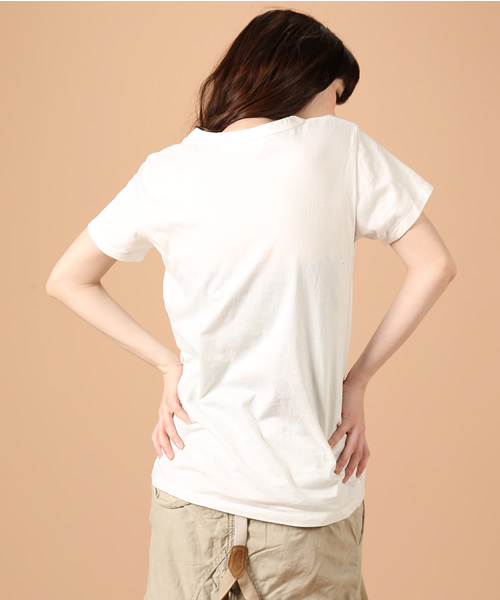 goa（ゴア）の「STRONG　FOR　WORK　ﾌﾟﾘﾝﾄTシャツ（Tシャツ/カットソー・レディース・ホワイト/グレー/ベージュ/カーキ・FREE）」の6枚目の写真