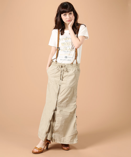 goa（ゴア）の「STRONG　FOR　WORK　ﾌﾟﾘﾝﾄTシャツ（Tシャツ/カットソー・レディース・ホワイト/グレー/ベージュ/カーキ・FREE）」の7枚目の写真