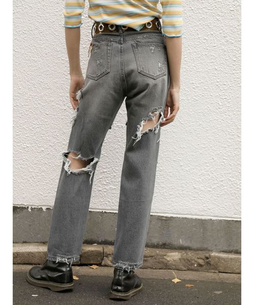 jouetie（ジュエティ）の「ダメージボーイズデニム（デニムパンツ・レディース・ライトブルー/ブラック・SMALL/MEDIUM）」の20枚目の写真