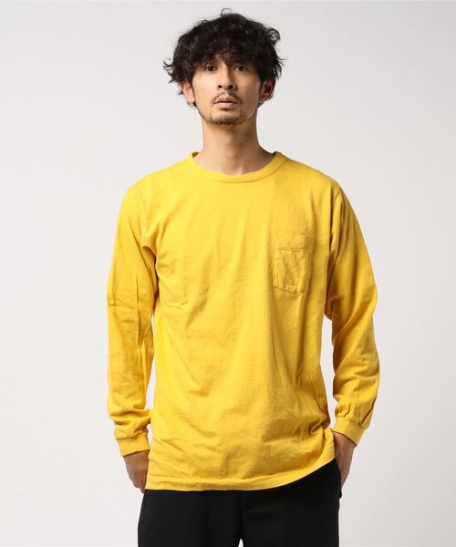 CAMBER（キャンバー）の「別注CREW LS TEE(FINEST) / long sleeve crew neck pocket T shirts（Tシャツ/カットソー・メンズ・ホワイト/ブラック/マスタード/レッド系その他/ブルーグリーン・L/M/S/XL）」の10枚目の写真