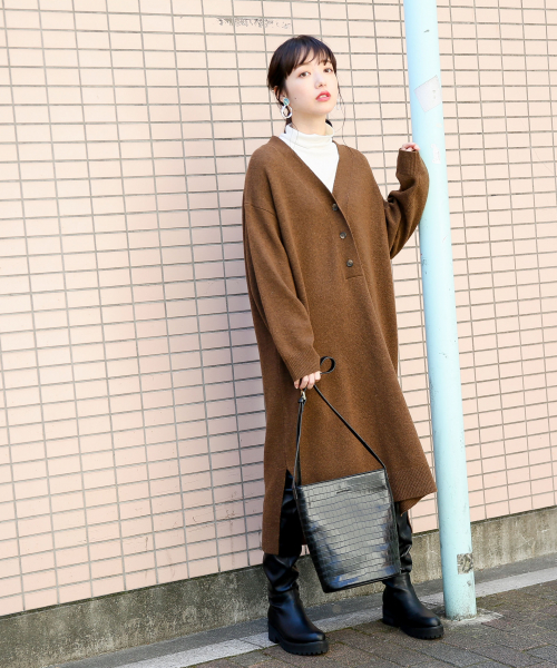 LOWRYS FARM（ローリーズファーム）の「イタリーヘンリーワンピース　840736（ワンピース・レディース・ブラック/グレー/ブラウン/ブルー/モカ/ミント・FREE）」の16枚目の写真