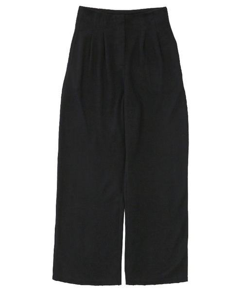 select MOCA（セレクトモカ）の「ニットライクフロントタックワイドパンツ/コットンソフトタッチフルレングスナチュラルカットオフハイウエストパンツ（その他パンツ・レディース・ブラック/アイボリー・SMALL/MEDIUM）」の11枚目の写真