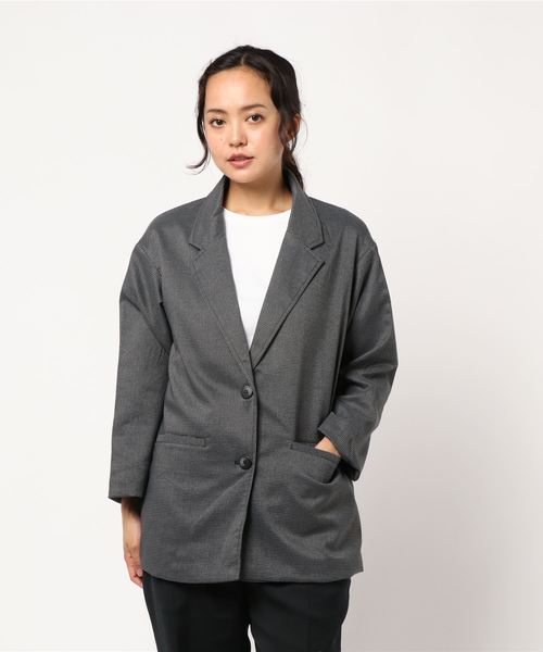 Samansa Mos2 Blue サマンサモスモスブルー の チェックテーラードジャケット テーラードジャケット Wear