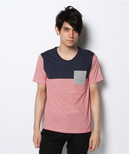 R.NEWBOLD(アールニューボールド)の「CREW NECK BORDER T-SH/SWITCHING/145541(Tシャツ/カットソー・メンズ・ホワイト系その他/グリーン/ネイビー・X-LARGE/LARGE/MEDIUM/SMALL)」の11枚目の写真