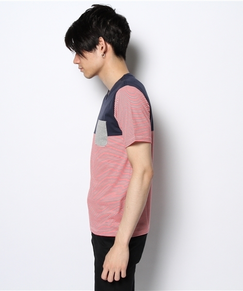 R.NEWBOLD(アールニューボールド)の「CREW NECK BORDER T-SH/SWITCHING/145541(Tシャツ/カットソー・メンズ・ホワイト系その他/グリーン/ネイビー・X-LARGE/LARGE/MEDIUM/SMALL)」の10枚目の写真