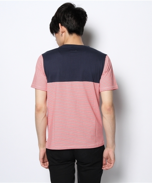 R.NEWBOLD(アールニューボールド)の「CREW NECK BORDER T-SH/SWITCHING/145541(Tシャツ/カットソー・メンズ・ホワイト系その他/グリーン/ネイビー・X-LARGE/LARGE/MEDIUM/SMALL)」の9枚目の写真