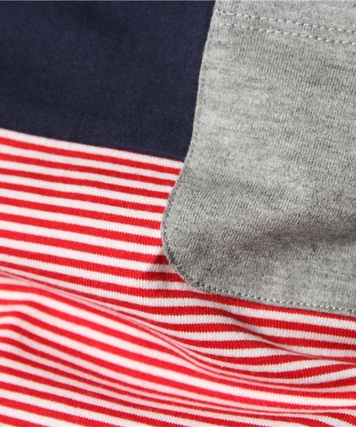 R.NEWBOLD(アールニューボールド)の「CREW NECK BORDER T-SH/SWITCHING/145541(Tシャツ/カットソー・メンズ・ホワイト系その他/グリーン/ネイビー・X-LARGE/LARGE/MEDIUM/SMALL)」の5枚目の写真