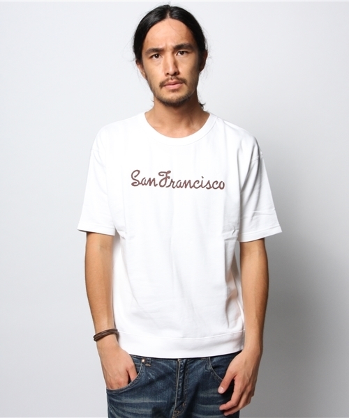 JOURNAL STANDARD(ジャーナルスタンダード)の「ミニ裏毛プリントクルーネックスウェット(スウェット・メンズ・グレー/ホワイト/アイボリー/グリーン/ネイビー・LARGE/MEDIUM)」の2枚目の写真