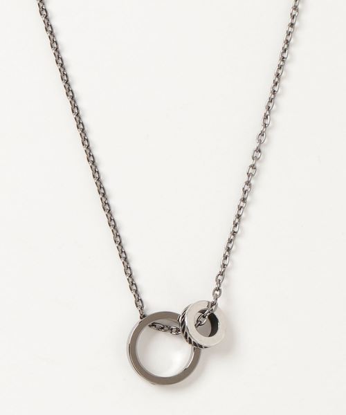 WEGO（ウィゴー）の「WEGO/2リングチェーンネックレス（ネックレス・メンズ・ブラック/シルバー・FREE）」の5枚目の写真