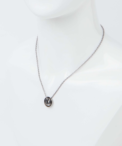 WEGO（ウィゴー）の「WEGO/2リングチェーンネックレス（ネックレス・メンズ・ブラック/シルバー・FREE）」の10枚目の写真