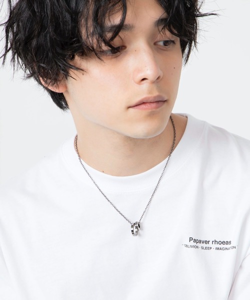 WEGO（ウィゴー）の「WEGO/2リングチェーンネックレス（ネックレス・メンズ・ブラック/シルバー・FREE）」の11枚目の写真