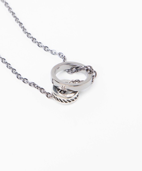 WEGO（ウィゴー）の「WEGO/2リングチェーンネックレス（ネックレス・メンズ・ブラック/シルバー・FREE）」の6枚目の写真