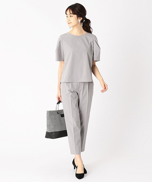 COMME CA ISM(コムサイズム)の「〈 セットアップ対応 〉イージーケア パフスリーブ ブラウス(シャツ/ブラウス・レディース・ライトグレー/ブラック・SMALL/MEDIUM/LARGE/X-LARGE)」の7枚目の写真