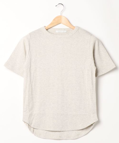 AMERICAN HOLIC（アメリカンホリック）の「針抜きテレコクルーネックカットプルオーバー　＊〇（Tシャツ/カットソー・レディース・ブラック/オフホワイト/モカ/ホワイト系その他・M/L）」の2枚目の写真