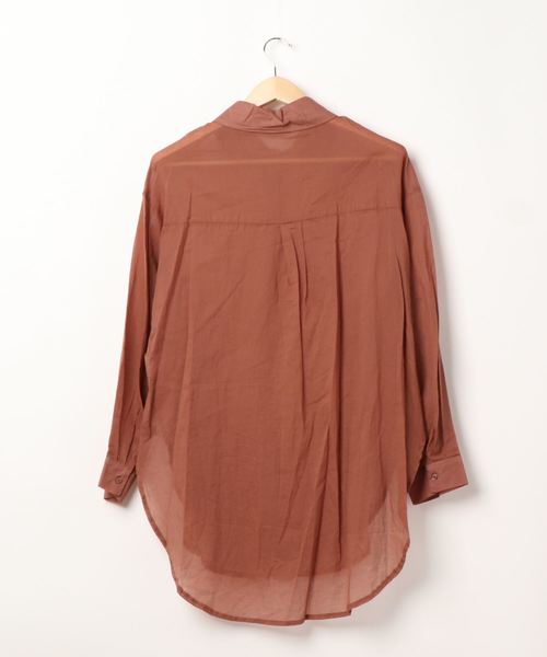 TONE SELECT WEAR（トーンセレクトウェア）の「【TONE SELECT WEAR】シアーロングシャツ(MI)（シャツ/ブラウス・レディース・ホワイト/パープル/ブラウン/グリーン・FREE）」の14枚目の写真