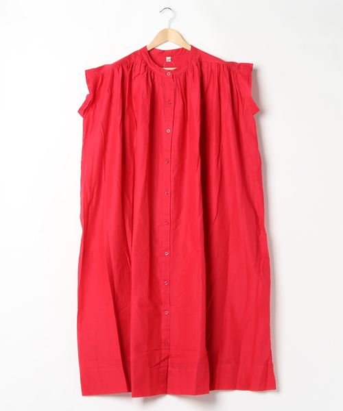 チャイハネ（チャイハネ）の「【チャイハネ】yul バンドカラーフレンチスリーブワンピース（ワンピース・レディース・ホワイト/ブラック/レッド・FREE）」の4枚目の写真