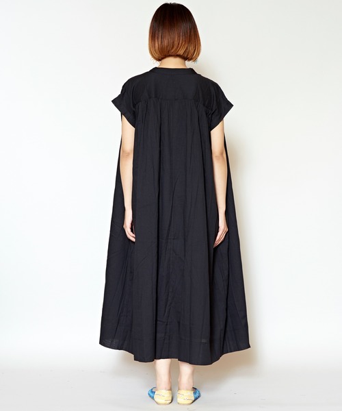 チャイハネ（チャイハネ）の「【チャイハネ】yul バンドカラーフレンチスリーブワンピース（ワンピース・レディース・ホワイト/ブラック/レッド・FREE）」の15枚目の写真