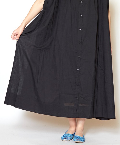 チャイハネ（チャイハネ）の「【チャイハネ】yul バンドカラーフレンチスリーブワンピース（ワンピース・レディース・ホワイト/ブラック/レッド・FREE）」の16枚目の写真