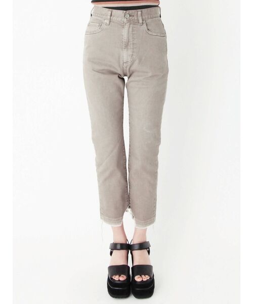 EMODA（エモダ）の「ヘムカットスリムジャストウエストジーンズ（デニムパンツ・レディース・ブラウン/ベージュ/カーキ・SMALL/MEDIUM）」の15枚目の写真