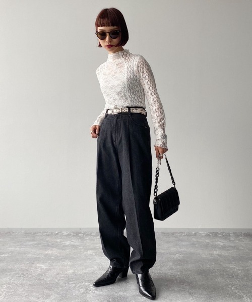 PAGEBOY（ページボーイ）の「キリカエレースプルオーバー（シャツ/ブラウス・レディース・ブラック/オフホワイト・FREE）」の4枚目の写真