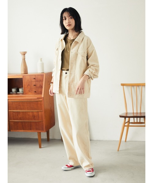 CRAFT STANDARD BOUTIQUE(クラフトスタンダードブティック)の「コーデュロイジャケット《COTTON USA》○*★(ブルゾン・レディース・アイボリー/ベージュ/ネイビー・FREE)」の9枚目の写真