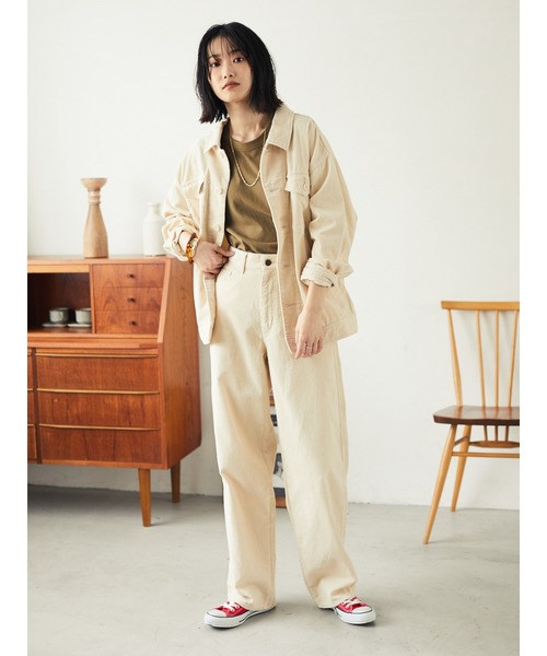 CRAFT STANDARD BOUTIQUE(クラフトスタンダードブティック)の「コーデュロイジャケット《COTTON USA》○*★(ブルゾン・レディース・アイボリー/ベージュ/ネイビー・FREE)」の10枚目の写真