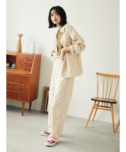 CRAFT STANDARD BOUTIQUE(クラフトスタンダードブティック)の「コーデュロイジャケット《COTTON USA》○*★(ブルゾン・レディース・アイボリー/ベージュ/ネイビー・FREE)」の4枚目の写真