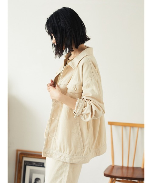 CRAFT STANDARD BOUTIQUE(クラフトスタンダードブティック)の「コーデュロイジャケット《COTTON USA》○*★(ブルゾン・レディース・アイボリー/ベージュ/ネイビー・FREE)」の6枚目の写真