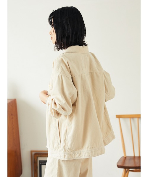 CRAFT STANDARD BOUTIQUE(クラフトスタンダードブティック)の「コーデュロイジャケット《COTTON USA》○*★(ブルゾン・レディース・アイボリー/ベージュ/ネイビー・FREE)」の7枚目の写真