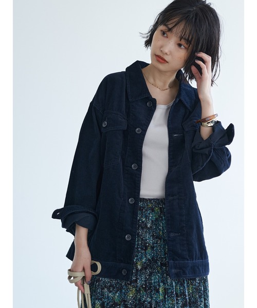 CRAFT STANDARD BOUTIQUE(クラフトスタンダードブティック)の「コーデュロイジャケット《COTTON USA》○*★(ブルゾン・レディース・アイボリー/ベージュ/ネイビー・FREE)」の21枚目の写真