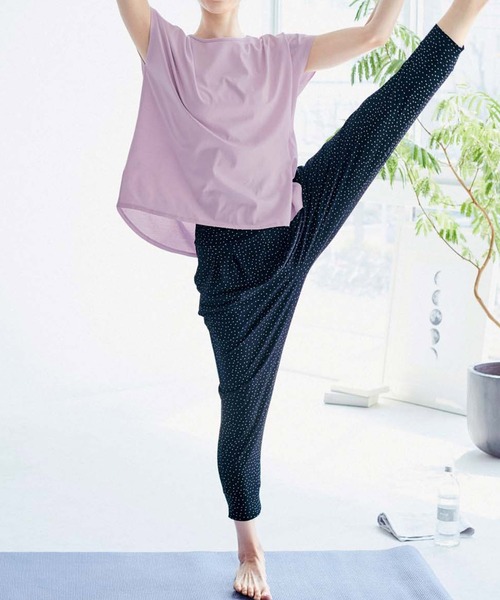 Live in comfort（リブインコンフォート）の「リブ　イン　コンフォート　抗菌防臭加工が心強い　ゆるっとスポＴシャツ（Tシャツ/カットソー・レディース・チャコールグレー/ラベンダー/イエロー系その他/サックスブルー・X-LARGE/SMALL/MEDIUM/XX-LARGE/LARGE/XXX-LARGE）」の7枚目の写真