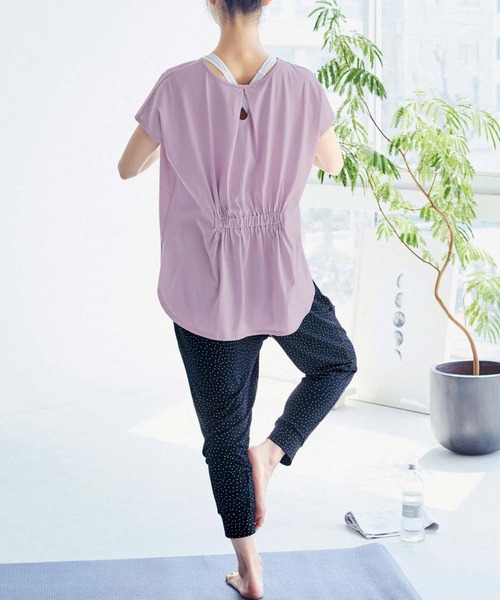 Live in comfort（リブインコンフォート）の「リブ　イン　コンフォート　抗菌防臭加工が心強い　ゆるっとスポＴシャツ（Tシャツ/カットソー・レディース・チャコールグレー/ラベンダー/イエロー系その他/サックスブルー・X-LARGE/SMALL/MEDIUM/XX-LARGE/LARGE/XXX-LARGE）」の8枚目の写真