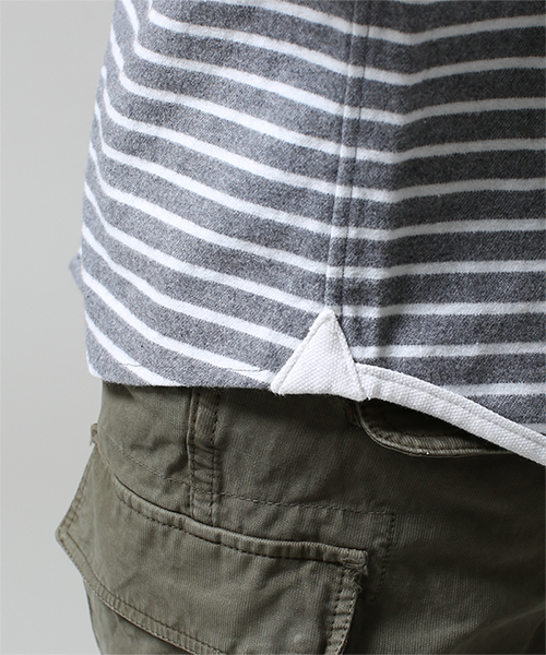 NANO universe(ナノユニバース)の「ナッピングパネルボーダーSH(シャツ/ブラウス・メンズ・ホワイト/ネイビー/グレー/グリーン・X-LARGE/LARGE/SMALL/MEDIUM)」の8枚目の写真