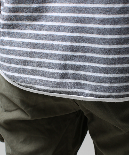 NANO universe(ナノユニバース)の「ナッピングパネルボーダーSH(シャツ/ブラウス・メンズ・ホワイト/ネイビー/グレー/グリーン・X-LARGE/LARGE/SMALL/MEDIUM)」の10枚目の写真