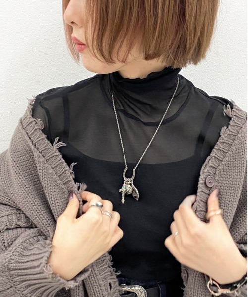 apres jour mignon（アプレジュールミニョン）の「クシュクシュチュールトップス【ZOZOTOWN限定アイテム】（Tシャツ/カットソー・レディース・ブラック/アイボリー・フリー）」の7枚目の写真